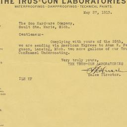 Trus-Con Laboratories. Letter