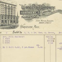 Ware Pratt Company. Bill