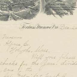 Hygeia Hotel. Letter