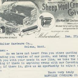 Manville Covering Co.. Letter