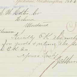 Spokane. Letter
