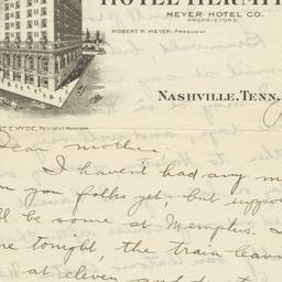 Hotel Hermitage. Letter