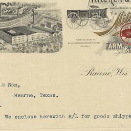 Mitchell & Lewis Co.. Bill