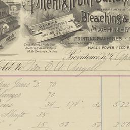 Phenix Iron Foundry. Bill