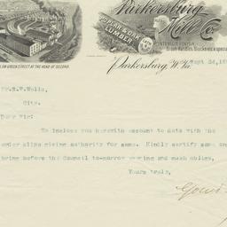 Parkersburg Mill Co.. Letter