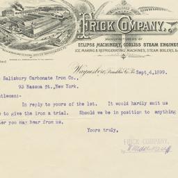 Frick Company. Letter