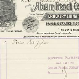 Abram French Company. Bill