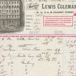 Lewis Coleman & Co.. Bill