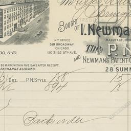 I. Newman & Sons. Bill