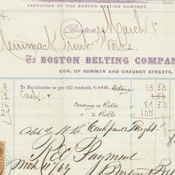 Boston Belting Company. Bill