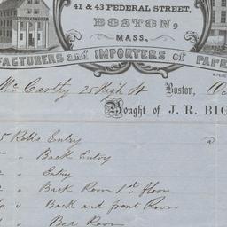 J. R. Bigelow & Co.. Bill