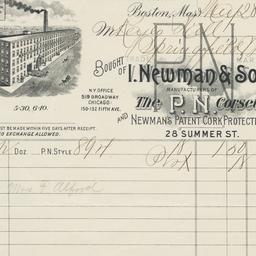 I. Newman & Sons. Bill
