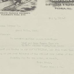 Clarke Bros. & Co.. Letter