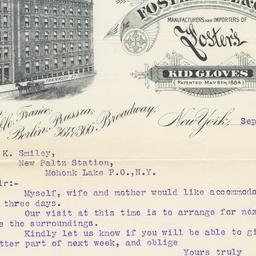 Foster, Paul & Co.. Letter