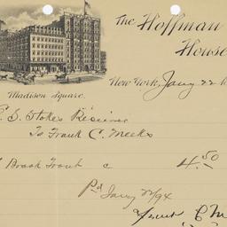 Hoffman House. Letter