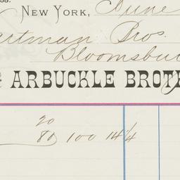 Arbuckle Bros.. Bill