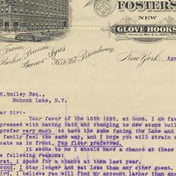 Foster, Paul & Co.. Letter