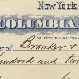 Columbia Bank. Check