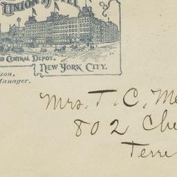 Grand Union Hotel. Envelope