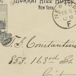 Murray Hill Hotel. Envelope