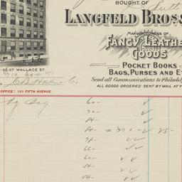 Langfeld Bros. & Co.. Bill