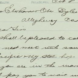 Hotel Lafayette. Letter