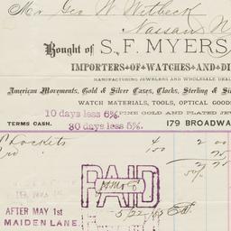 S.F. Myers & Co.. Bill