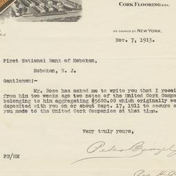 United Cork Companies. Letter