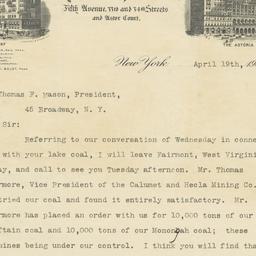 Waldorf-Astoria. Letter