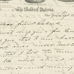 Waldorf-Astoria. Letter