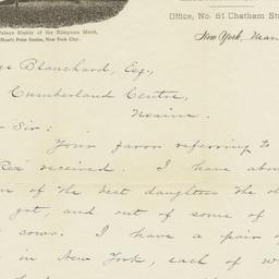 William Simpson. Letter