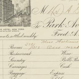 Park Avenue Hotel. Bill