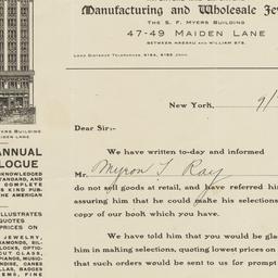 S.F. Myers & Co.. Letter