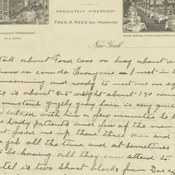Park Avenue Hotel. Letter