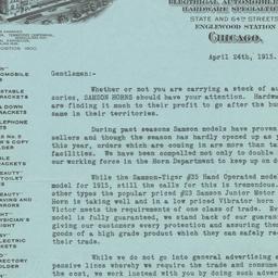 American Electric Co.. Letter