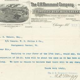 G. H. Hammond Company. Bill