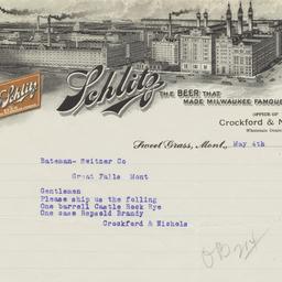 Schlitz. Letter