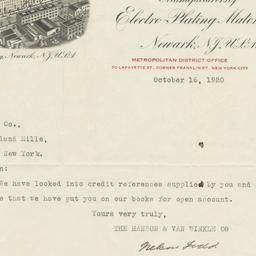 Hanson Van Winkle Co.. Letter