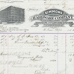 Simmons Hardware Company. Bill