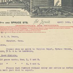 Simmons Hardware Company. Bill