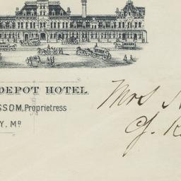 Union Depot Hotel. Envelope