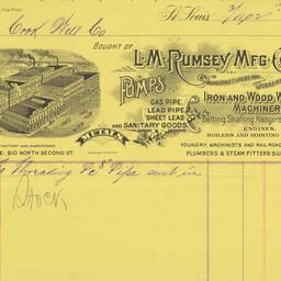 L.M. Rumsey Mfg. Co.. Bill