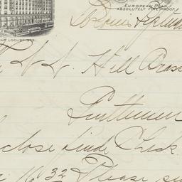 Hotel Jefferson. Letter
