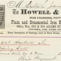 Howell & Saxtan. Bill