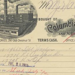 Columbia Machine Works. Bill