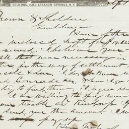 Columbia Hall. Letter