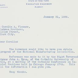 Letter: 1936 January 31