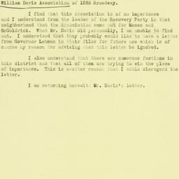 Memorandum: 1934 December 28
