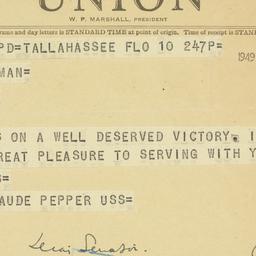 Telegram: 1949 November 10