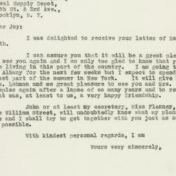 Letter: 1930 May 20